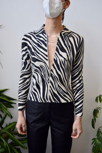 Zebra Zip Cardi