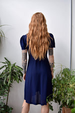 Forties Navy Semi Sheer Dress