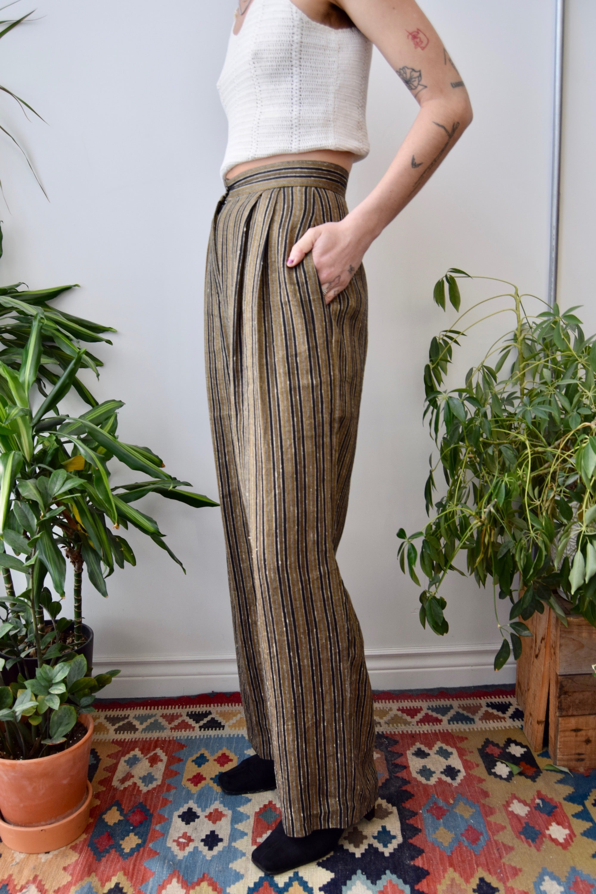 Wide Leg Linen Trousers