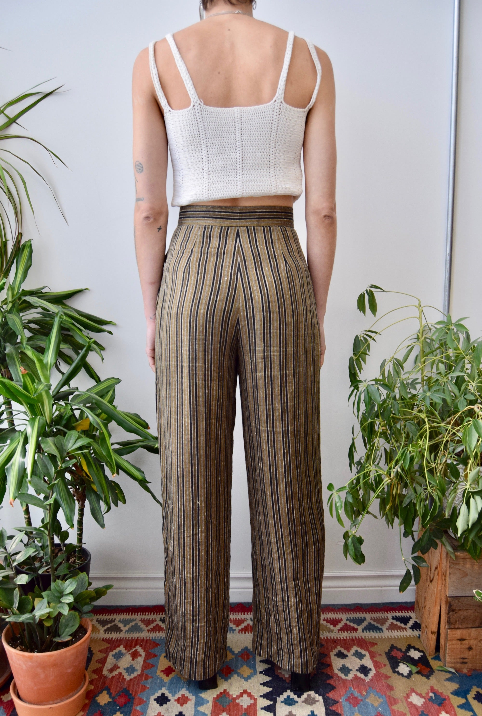 Wide Leg Linen Trousers