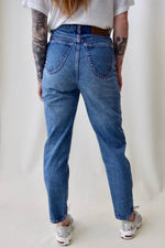 Pink Stitch Tapered Jeans