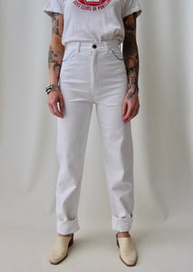 1970's White High Waisted "Pulse" Jeans