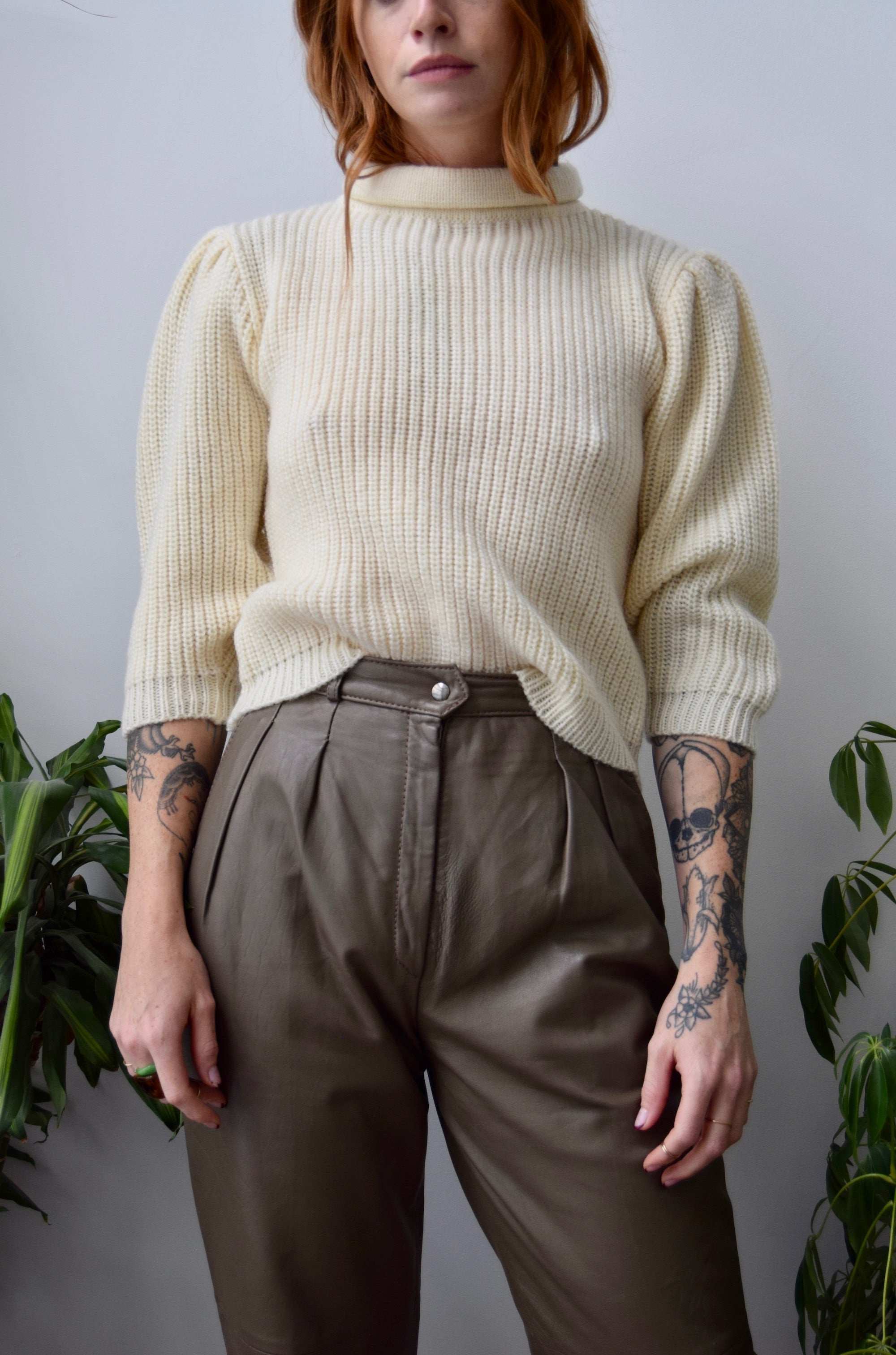 Cream Puff Sleeve Sweater