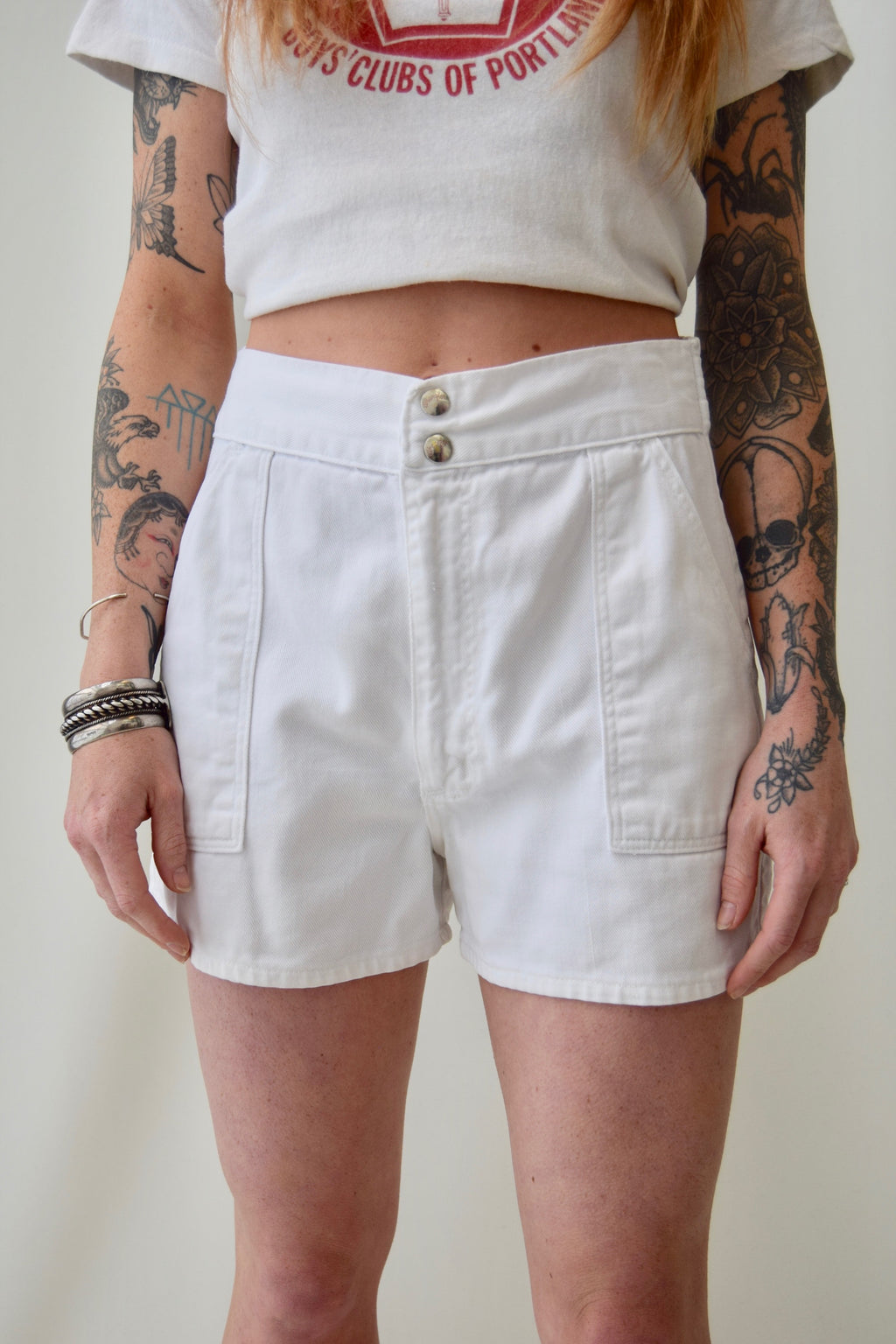 White Wrangler Shorts