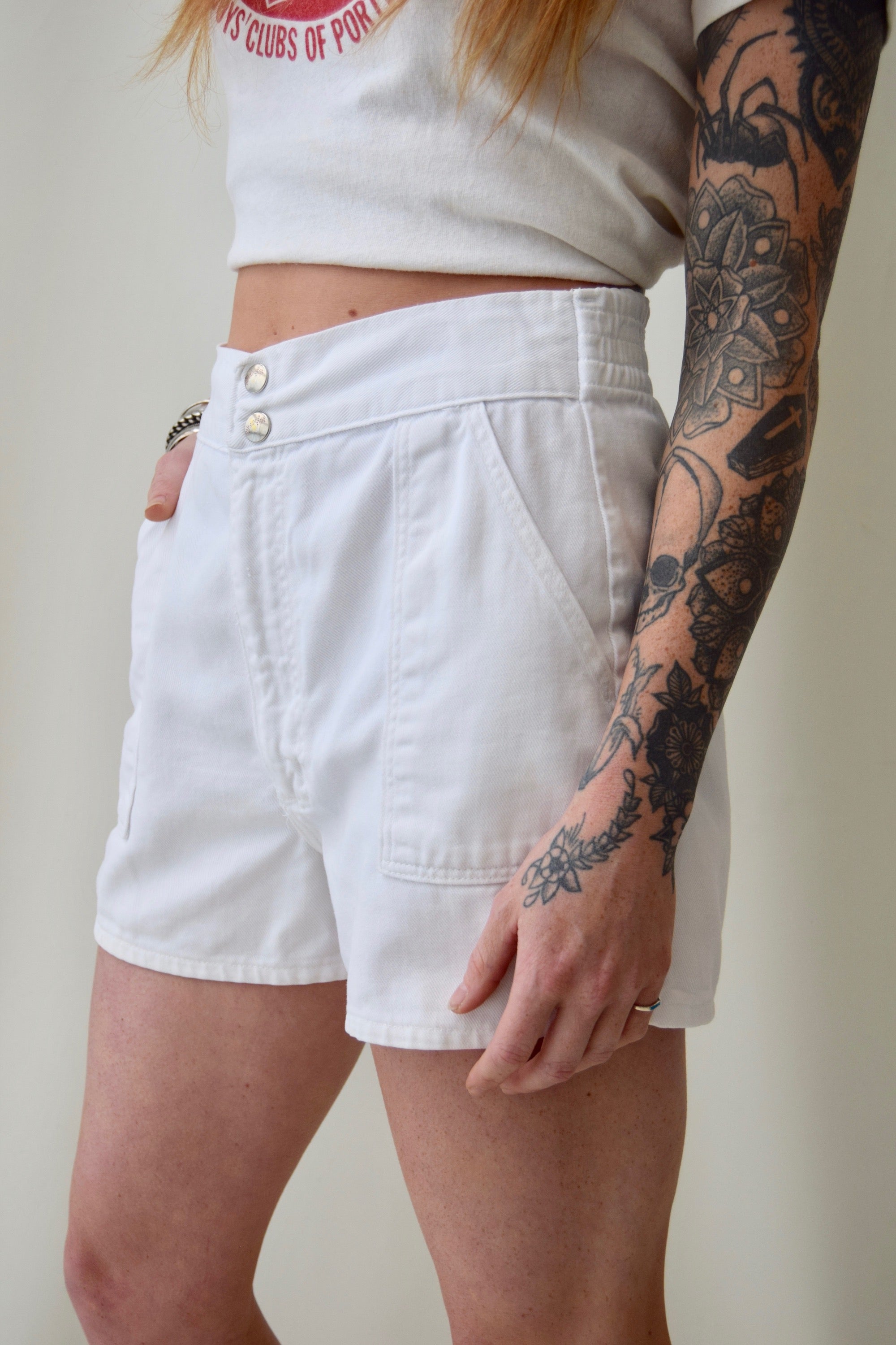 White Wrangler Shorts