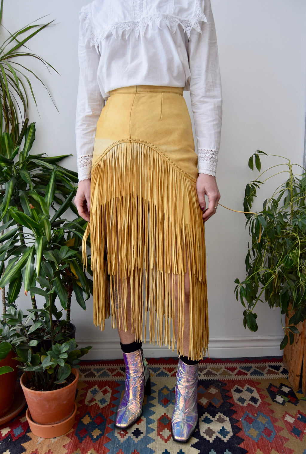 ALL The Fringe Leather Skirt