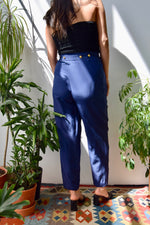 Navy Silk Trousers