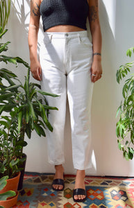 Sasson Cropped White Jeans