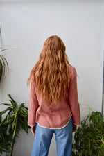 Seventies Rose Peasant Blouse