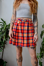 Neon Plaid Mini Skirt