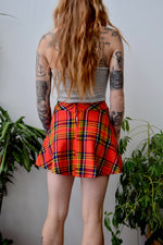 Seventies Plaid Skater Mini Skirt