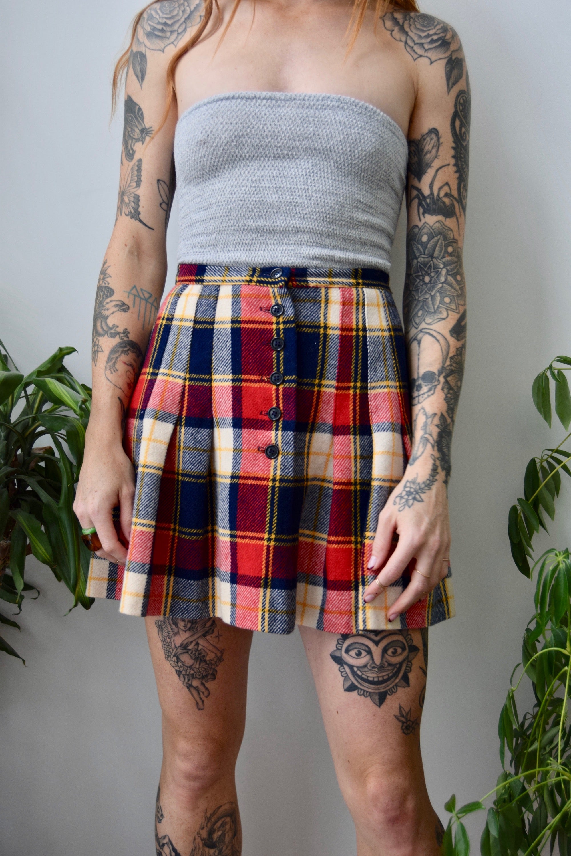 Seventies Plaid Mini Skirt