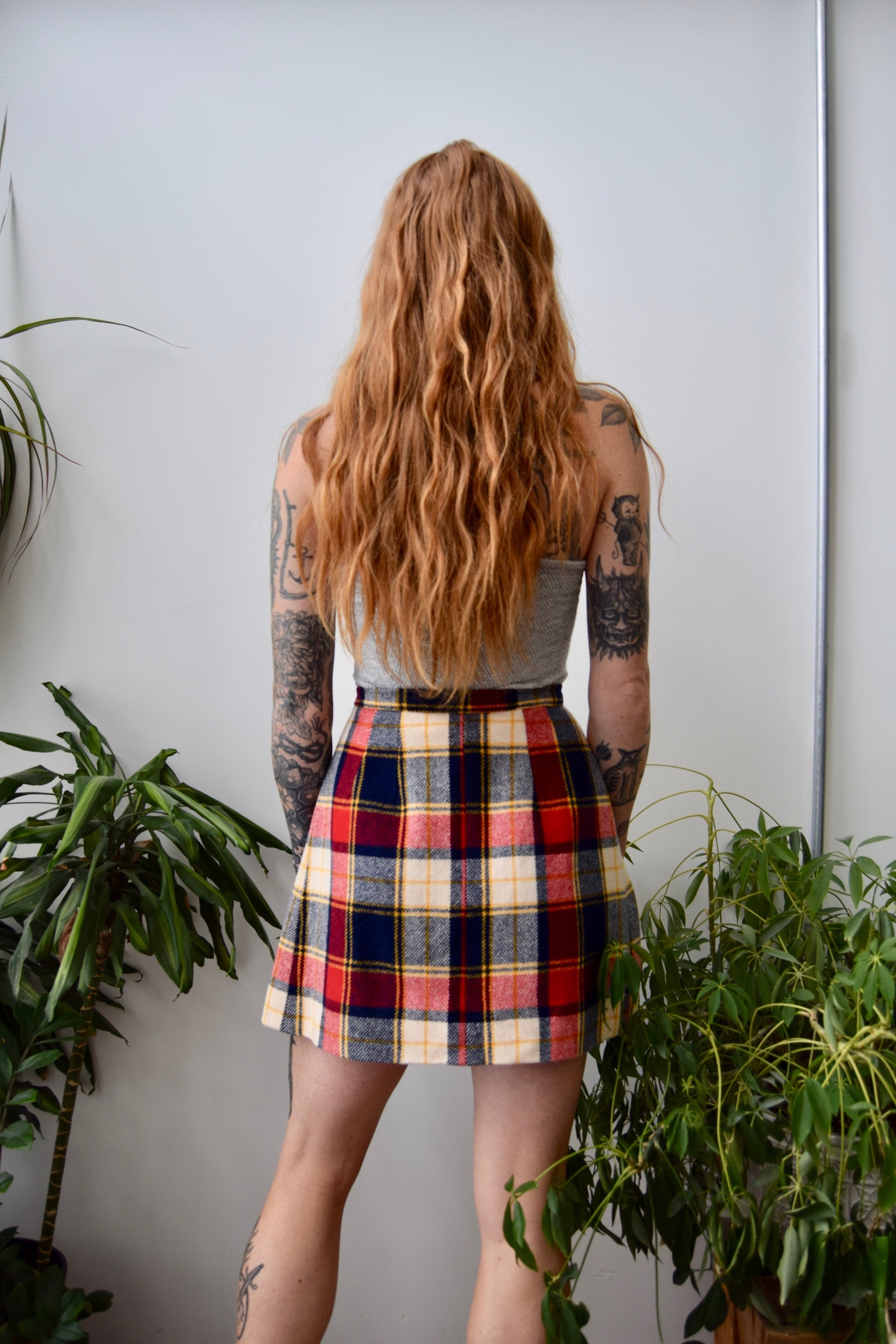 Seventies Plaid Mini Skirt