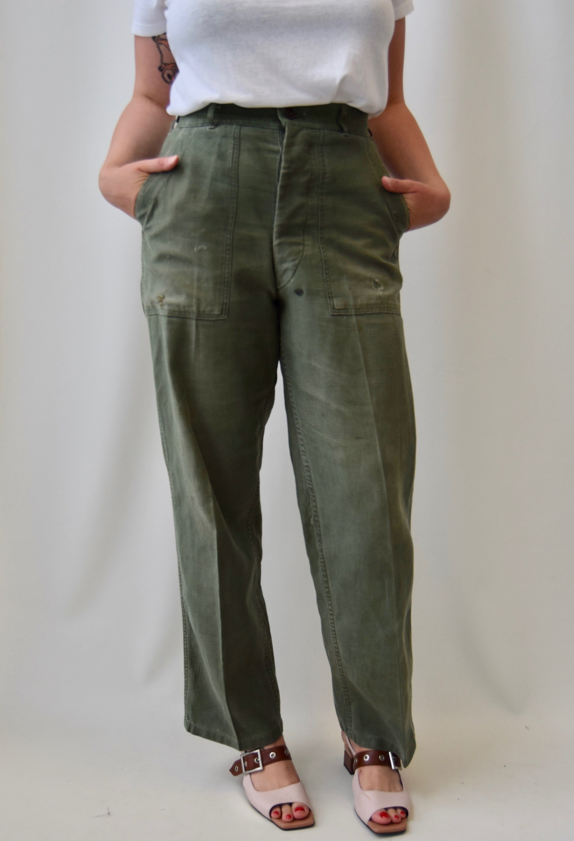 Vintage 60's Olive Military Trousers