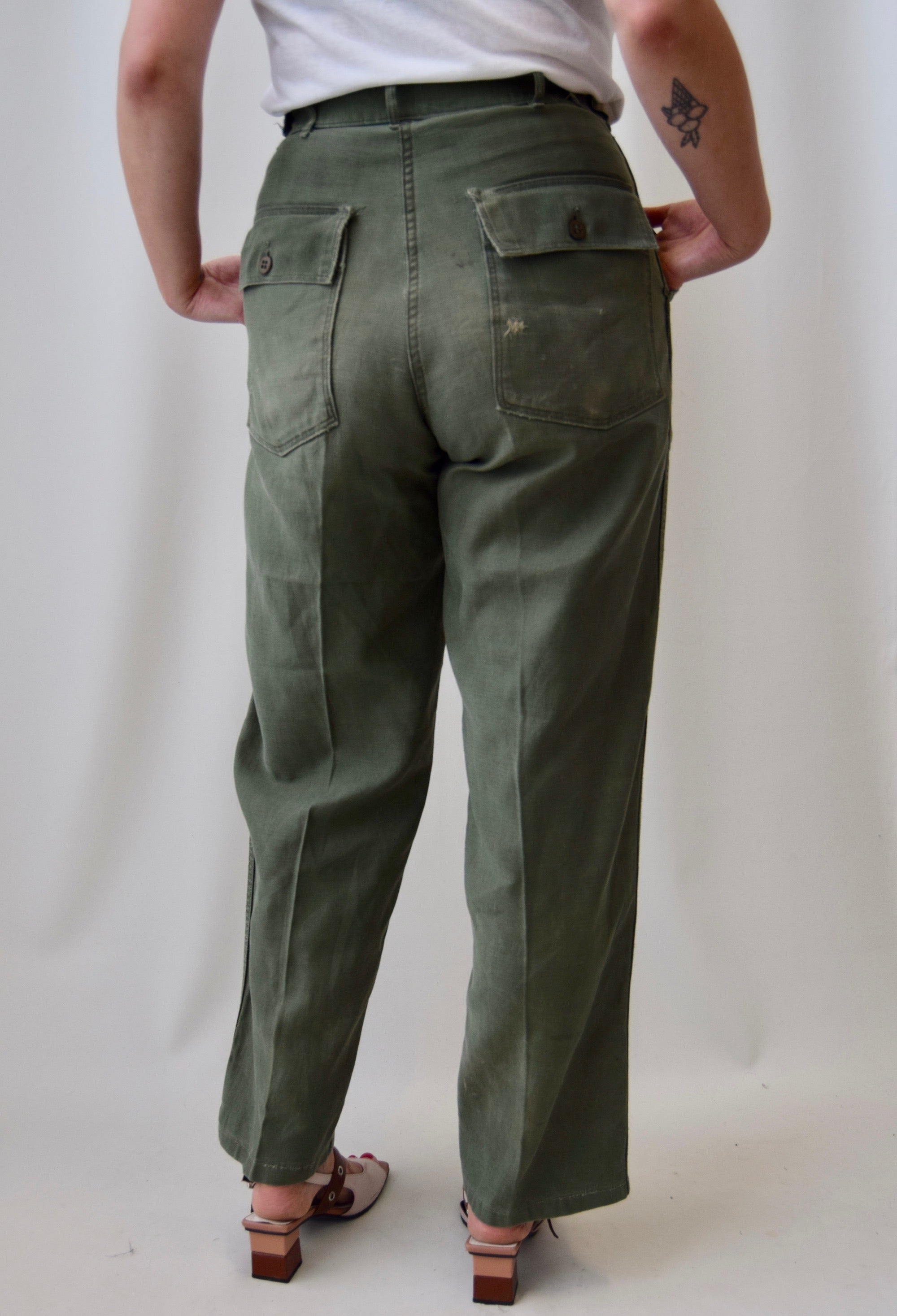 Vintage 60's Olive Military Trousers