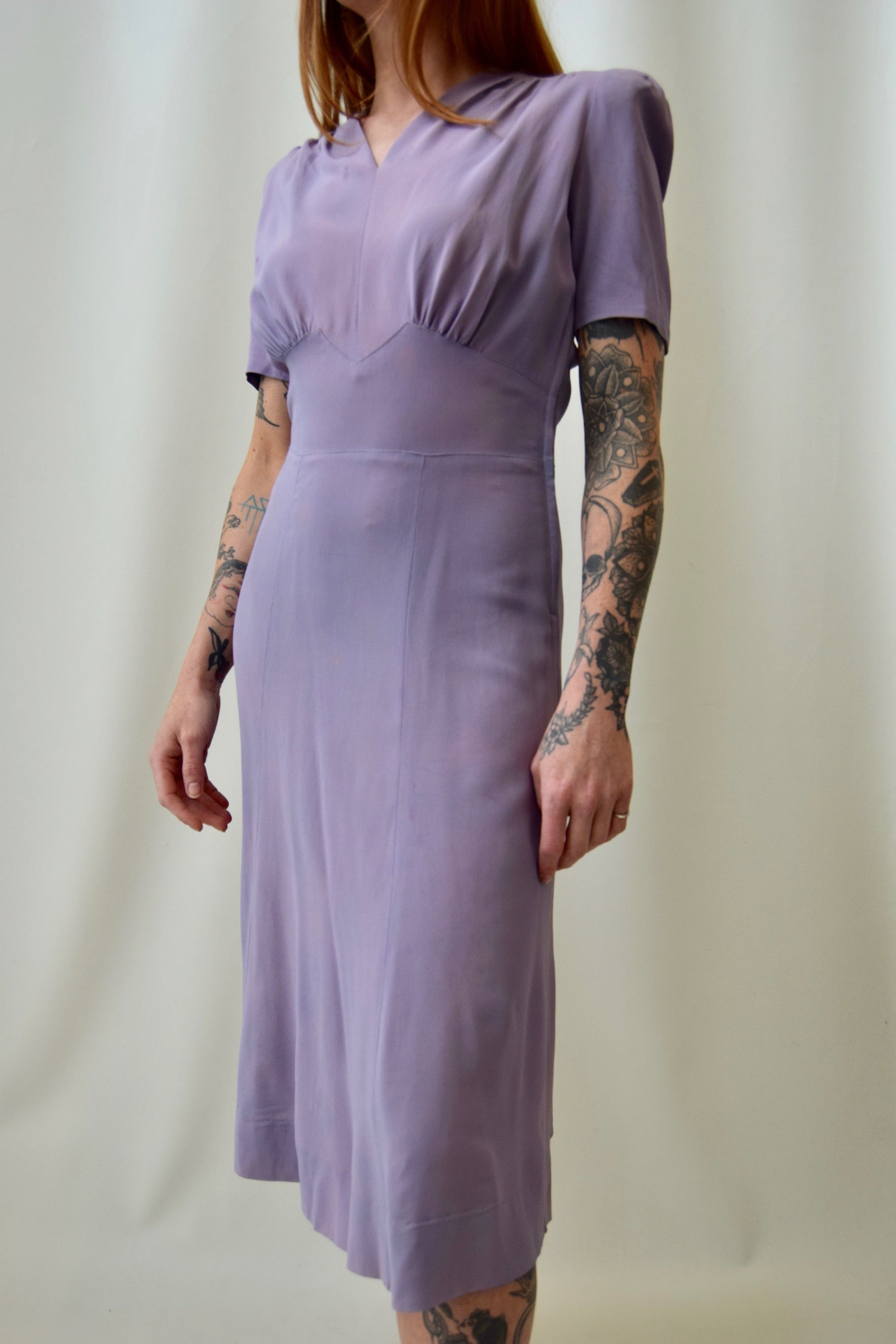 1940's Lilac Tea Dress
