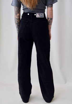 Black Cord "Stone Jeans" Pants